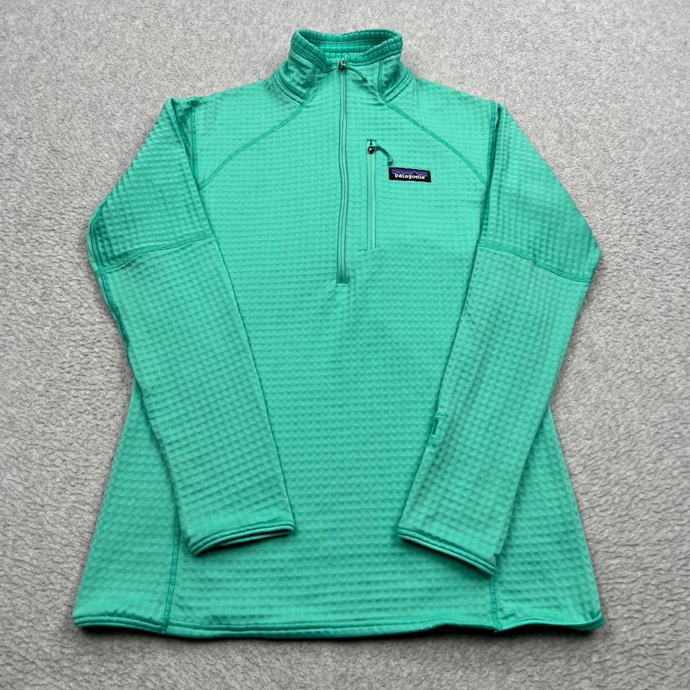Patagonia R1 Pullover Womens Small Teal 1/4 Zip Waffle Polartec Fleece 40119